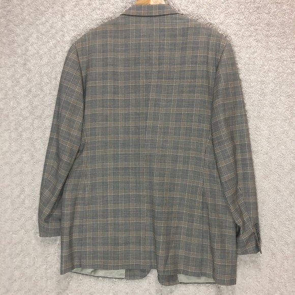 Corneliani Plaid Blazer Sport Coat Two Button Jacket Career Gray Size 56L - Picture 4 of 10